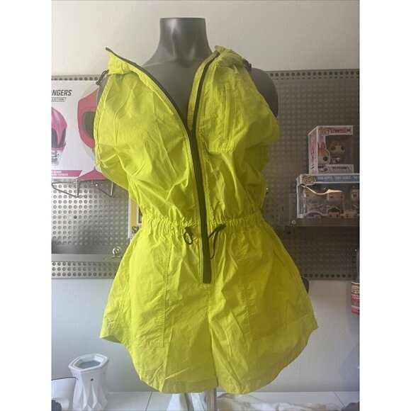 Free People Movement Hike And‎ Race Runsie Romper Highlighter Small NWOT Pockets - Picture 5 of 8